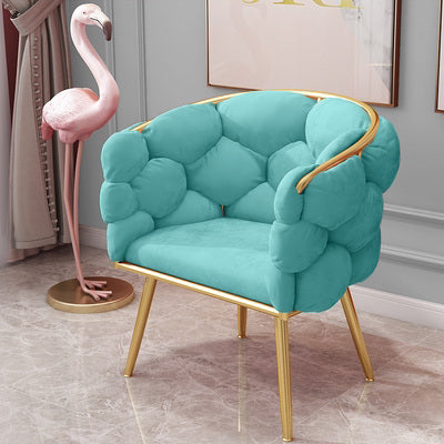 Chaise de salle à manger sans accoudoirs en velours scandinave, chaise simple rembourrée à dossier solide