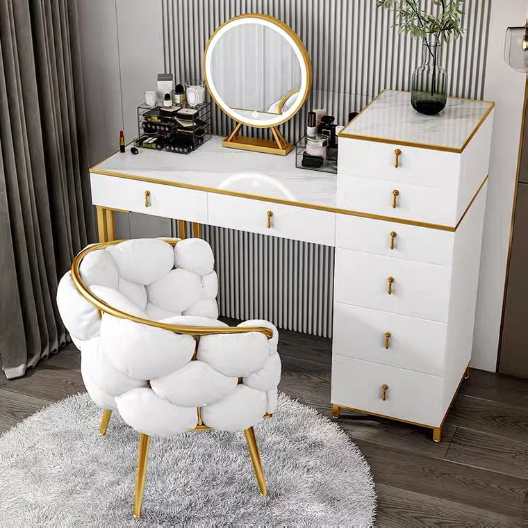 Silla de comedor sin brazos de terciopelo escandinavo, silla individual tapizada con respaldo sólido