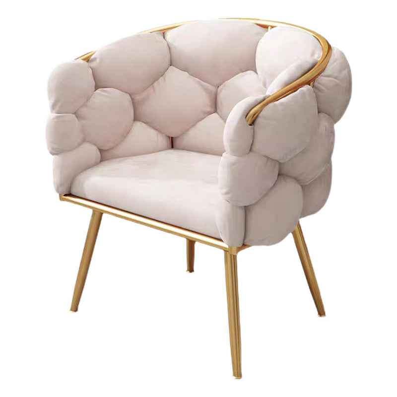 Chaise de salle à manger sans accoudoirs en velours scandinave, chaise simple rembourrée à dossier solide