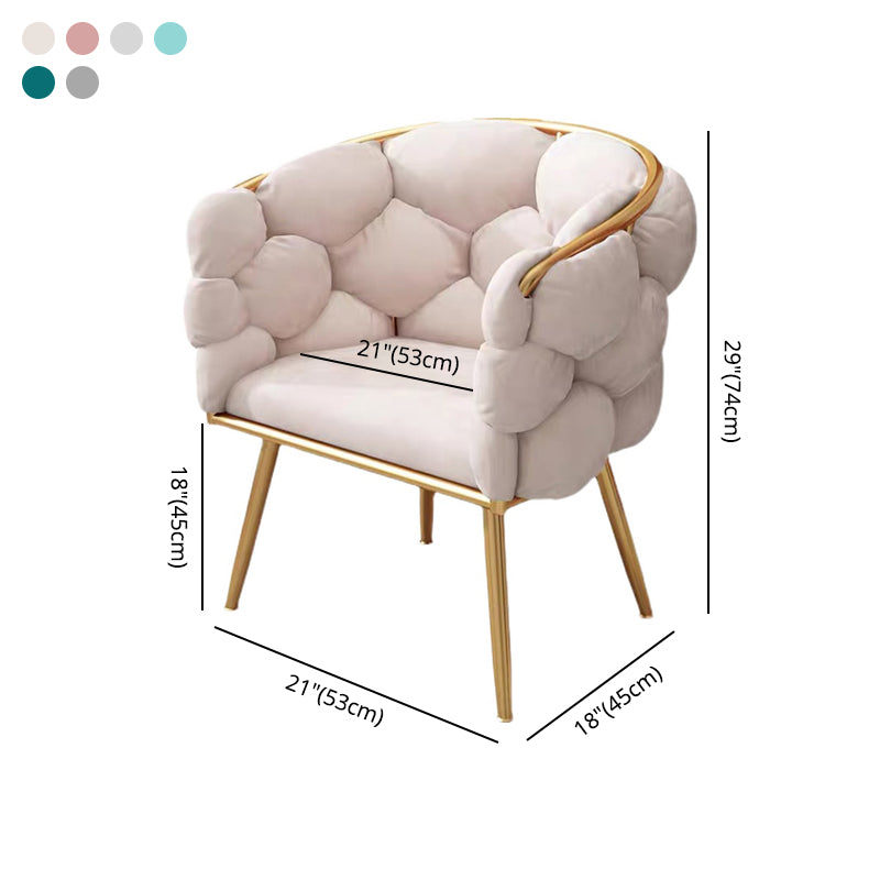 Chaise de salle à manger sans accoudoirs en velours scandinave, chaise simple rembourrée à dossier solide