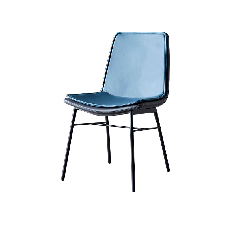 Sillas de comedor de cuero de estilo industrial, sillas laterales sin brazos con respaldo sólido para cocina