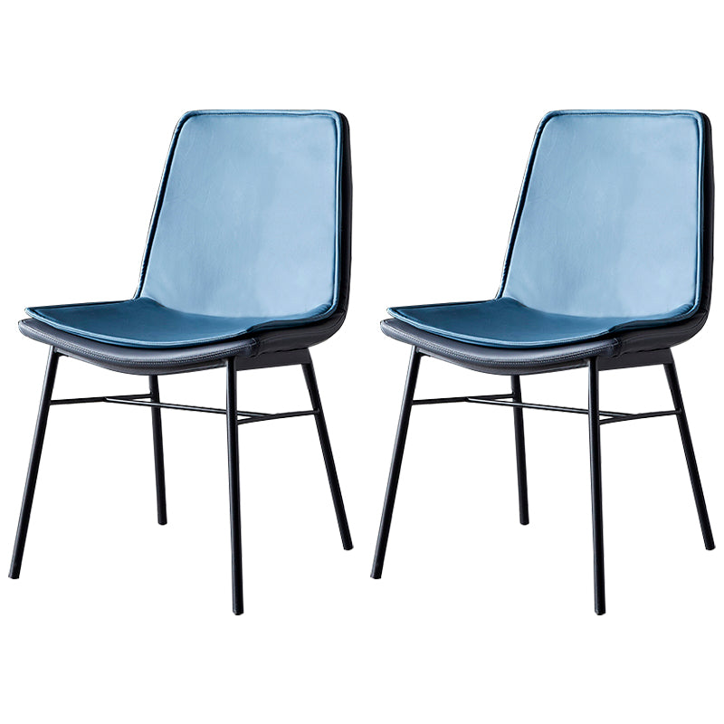 Sillas de comedor de cuero de estilo industrial, sillas laterales sin brazos con respaldo sólido para cocina