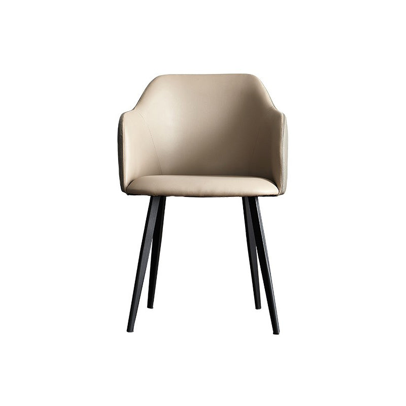 Sillas tapizadas con respaldo sólido de comedor de cuero de estilo moderno