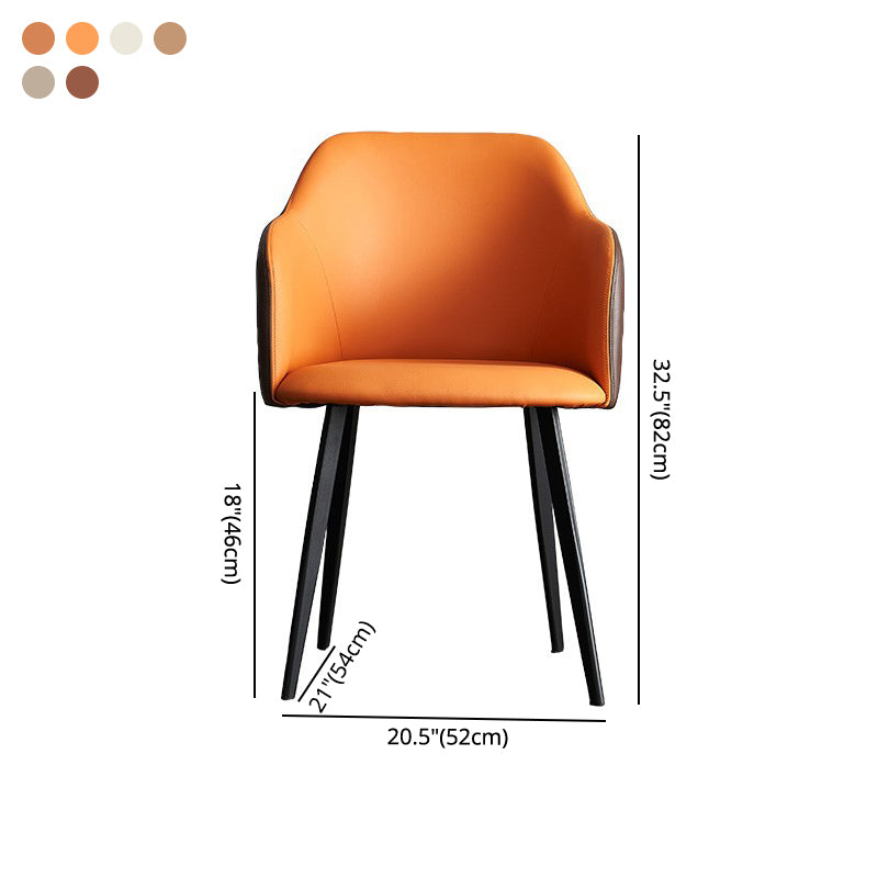 Sillas tapizadas con respaldo sólido de comedor de cuero de estilo moderno