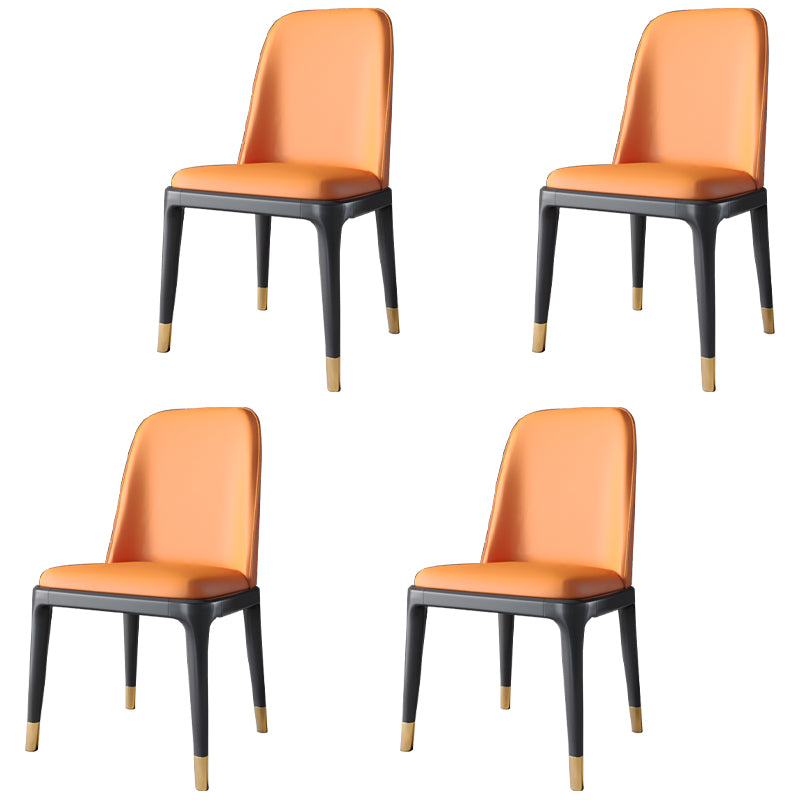 Scandinavische stijl eetkamerstoel eetkamer metalen parsons armloze stoel