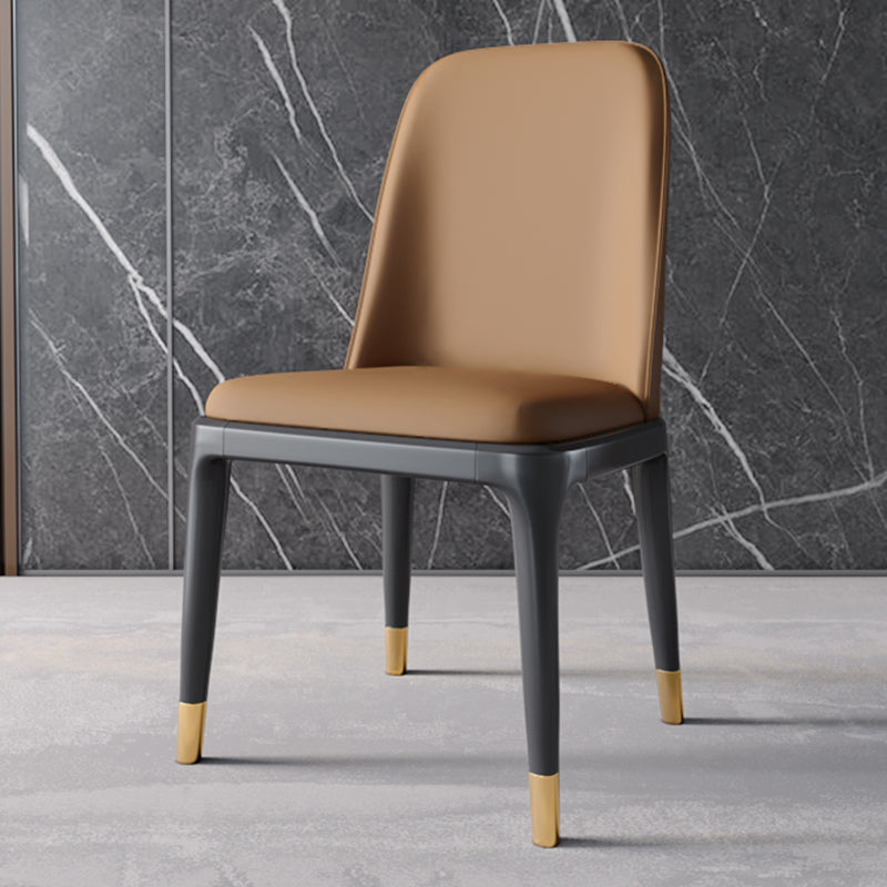 Scandinavische stijl eetkamerstoel eetkamer metalen parsons armloze stoel