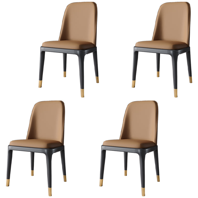 Scandinavische stijl eetkamerstoel eetkamer metalen parsons armloze stoel