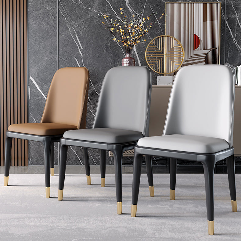 Scandinavische stijl eetkamerstoel eetkamer metalen parsons armloze stoel