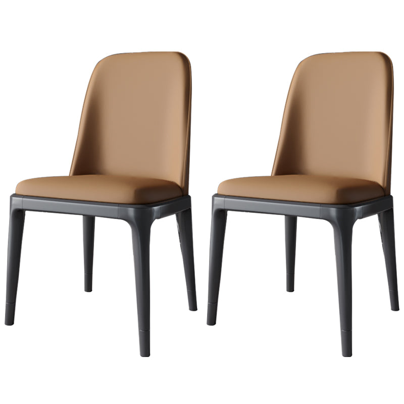 Scandinavische stijl eetkamerstoel eetkamer metalen parsons armloze stoel