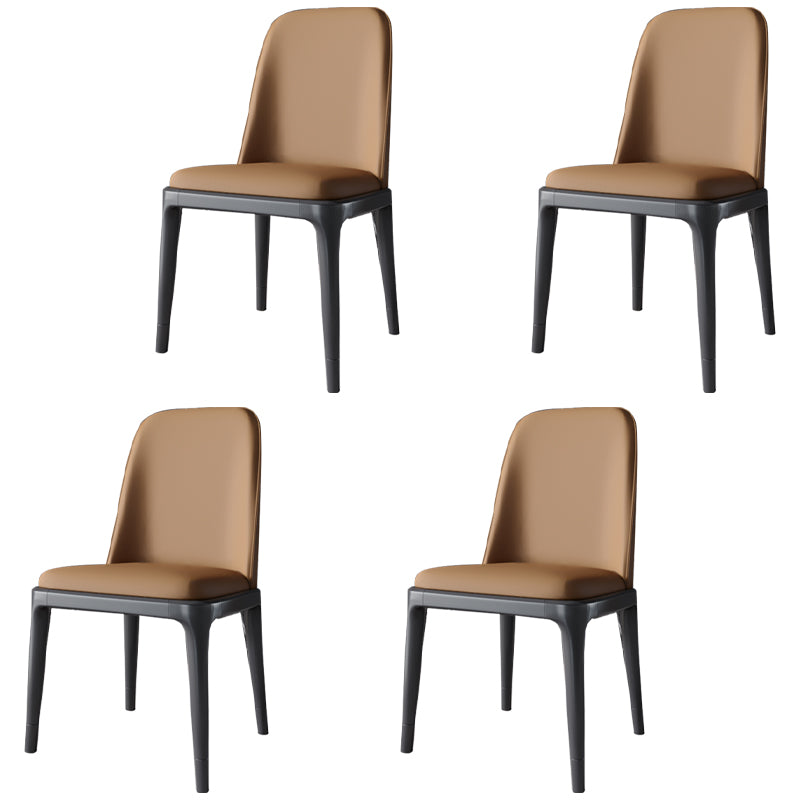 Scandinavische stijl eetkamerstoel eetkamer metalen parsons armloze stoel