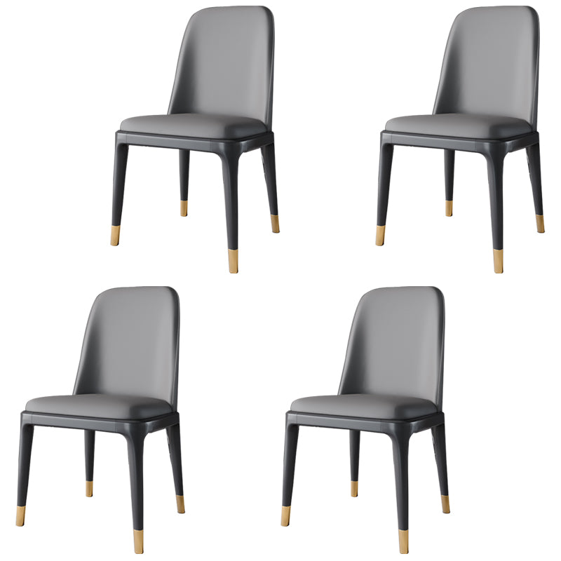 Scandinavische stijl eetkamerstoel eetkamer metalen parsons armloze stoel
