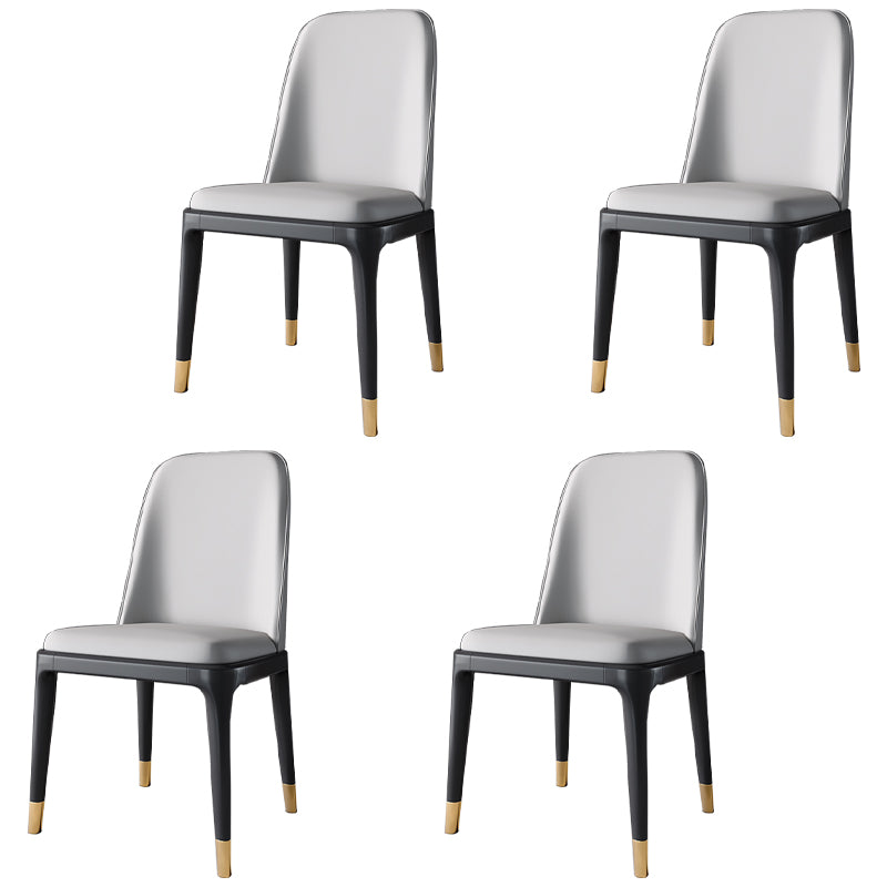 Scandinavische stijl eetkamerstoel eetkamer metalen parsons armloze stoel