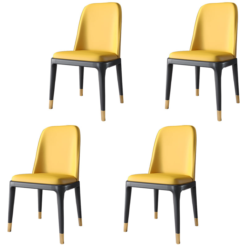 Scandinavische stijl eetkamerstoel eetkamer metalen parsons armloze stoel
