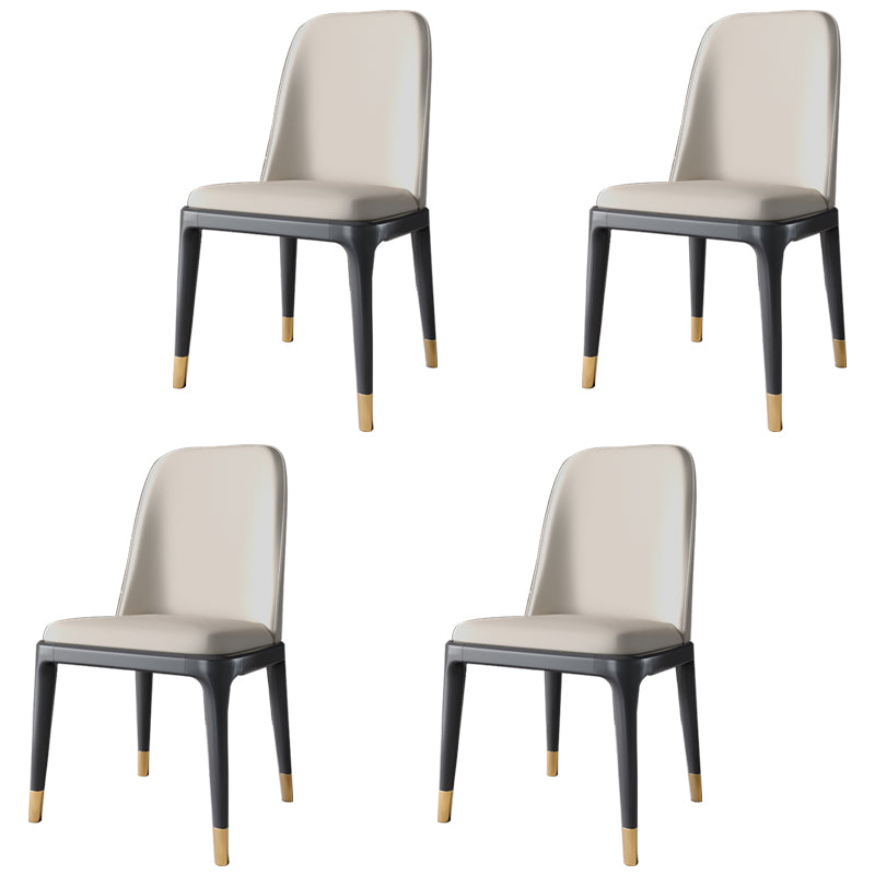 Scandinavische stijl eetkamerstoel eetkamer metalen parsons armloze stoel