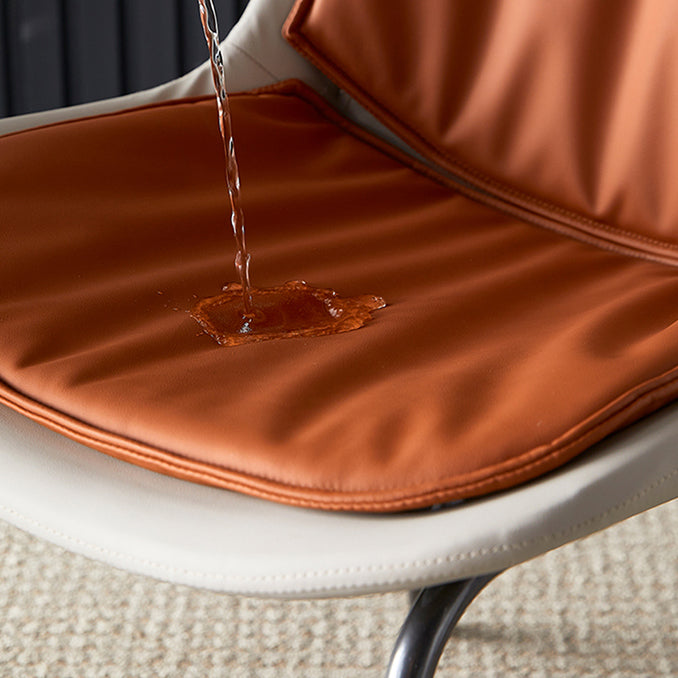 Industrial Style Leather Dining Armless Chairs Solid Back Dining Chair for Kitchen