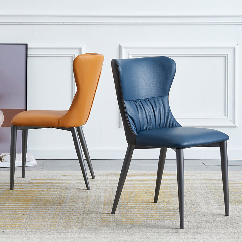 El comedor industrial del metal preside la silla lateral sin brazos del Wingback para el uso en el hogar