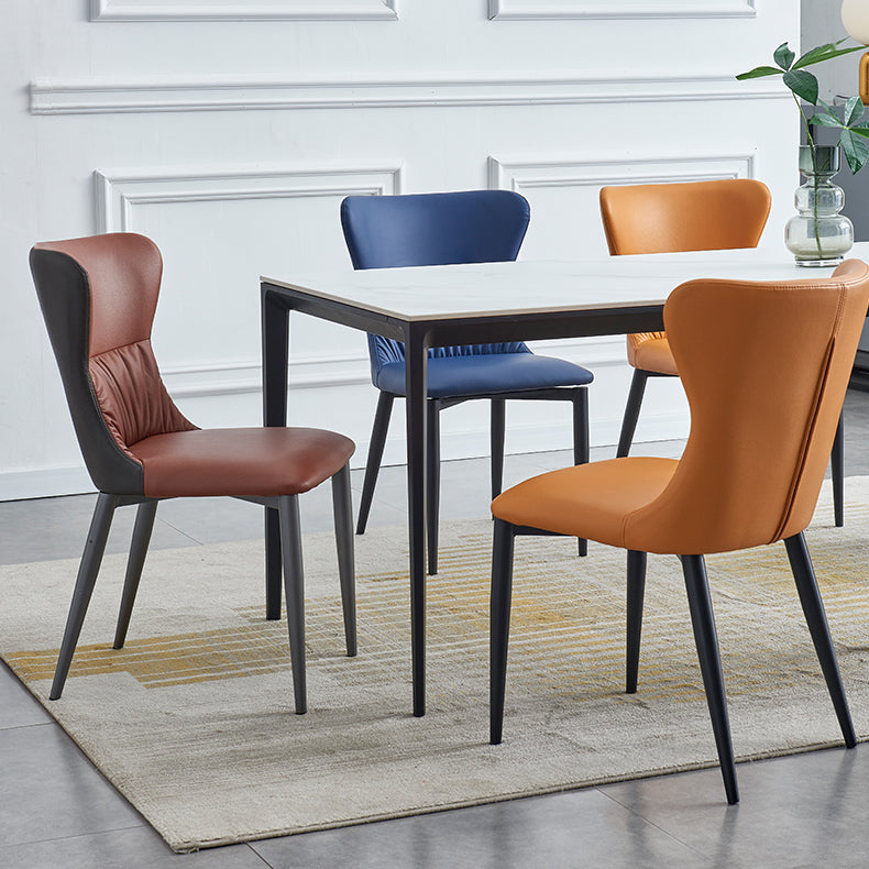 El comedor industrial del metal preside la silla lateral sin brazos del Wingback para el uso en el hogar