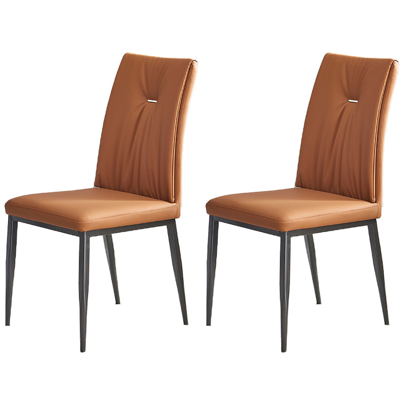 Sillas de comedor industriales de metal, sillas de comedor sin brazos de cuero para uso doméstico