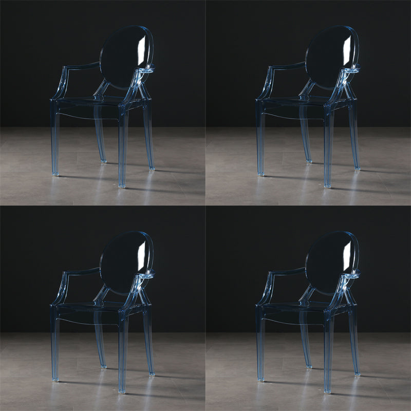 Silla lateral de comedor de plástico de estilo nórdico, sillas laterales con brazo para cocina