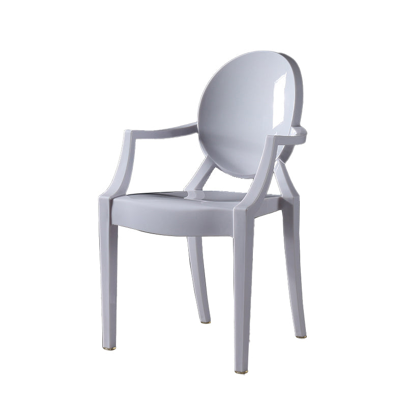 Silla lateral de comedor de plástico de estilo nórdico, sillas laterales con brazo para cocina