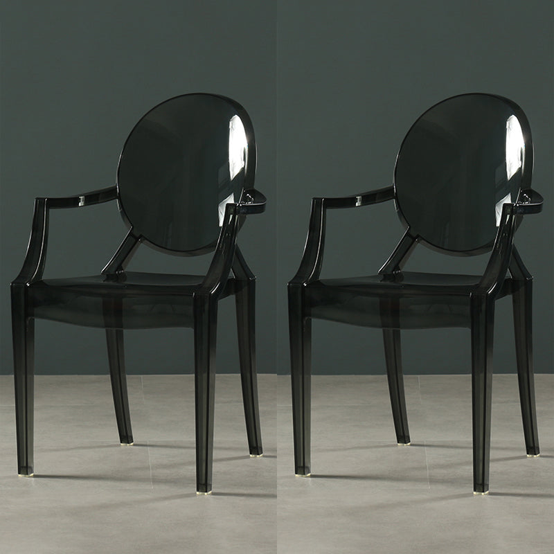 Silla lateral de comedor de plástico de estilo nórdico, sillas laterales con brazo para cocina