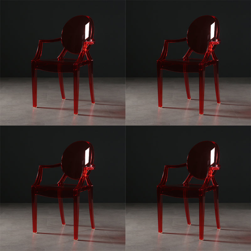Silla lateral de comedor de plástico de estilo nórdico, sillas laterales con brazo para cocina