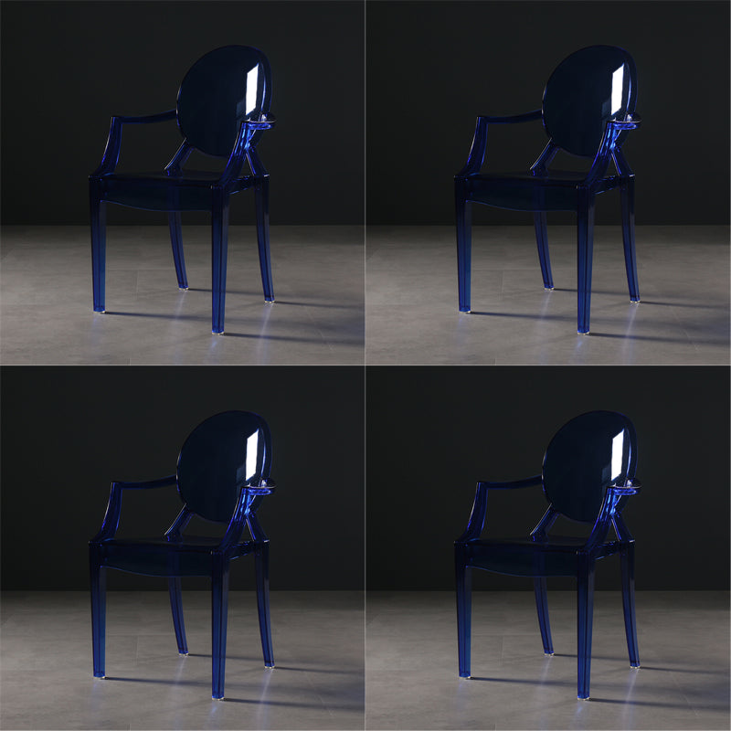 Silla lateral de comedor de plástico de estilo nórdico, sillas laterales con brazo para cocina