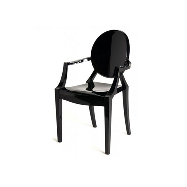 Silla lateral de comedor de plástico de estilo nórdico, sillas laterales con brazo para cocina