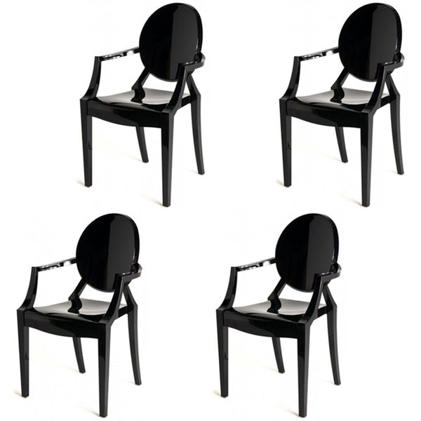 Silla lateral de comedor de plástico de estilo nórdico, sillas laterales con brazo para cocina
