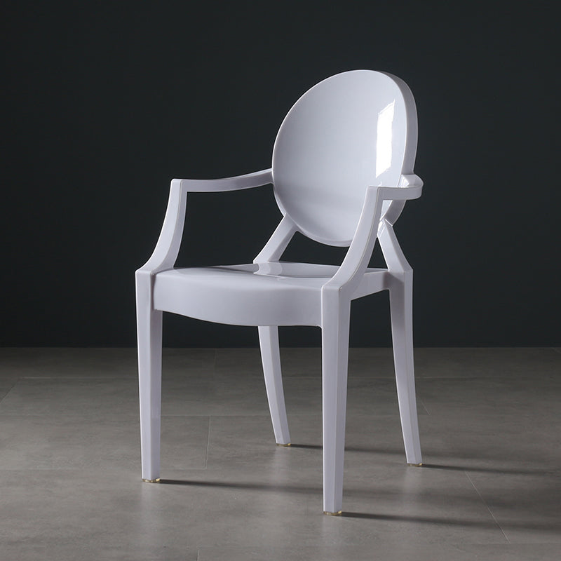 Silla lateral de comedor de plástico de estilo nórdico, sillas laterales con brazo para cocina