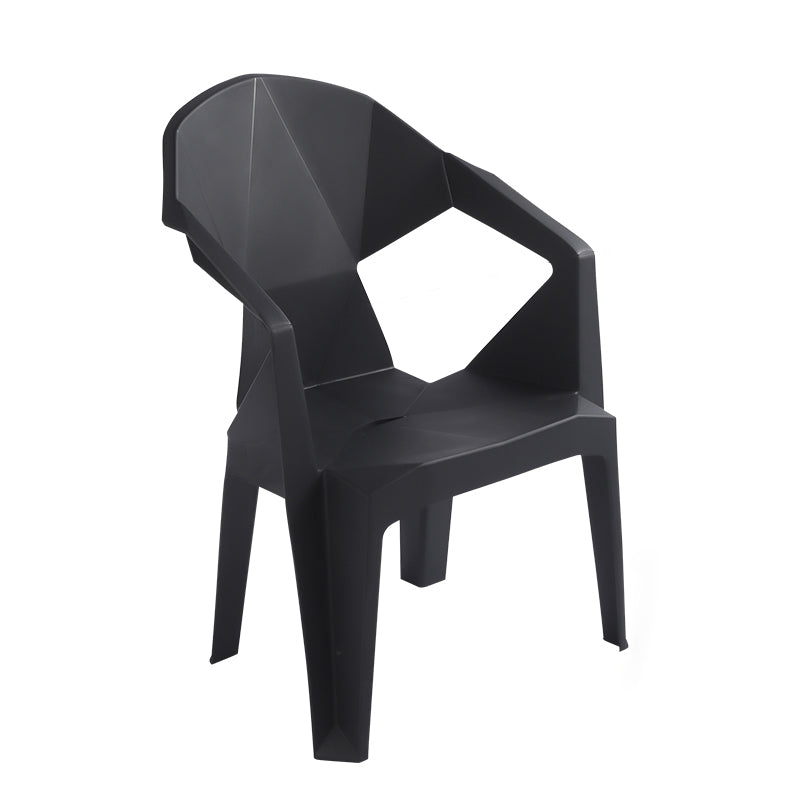 Contemporary Style Stacking Dining Chair Slat Back Plastic Dining Arm Chairs