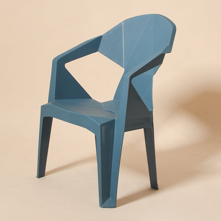 Contemporary Style Stacking Dining Chair Slat Back Plastic Dining Arm Chairs