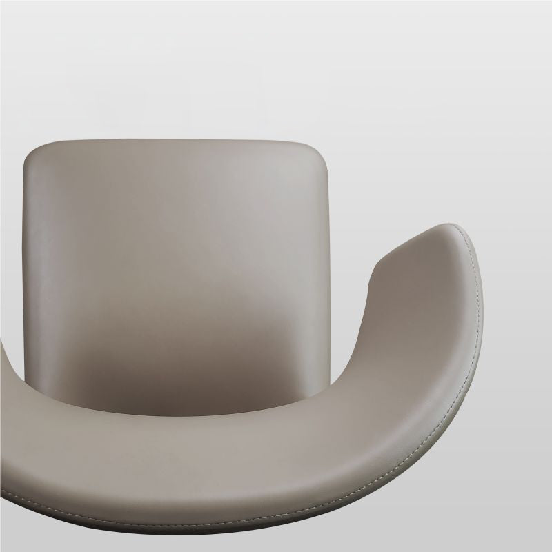 Silla de comedor individual con respaldo de ala y acabado mate de sillón de cuero estilo diseñador