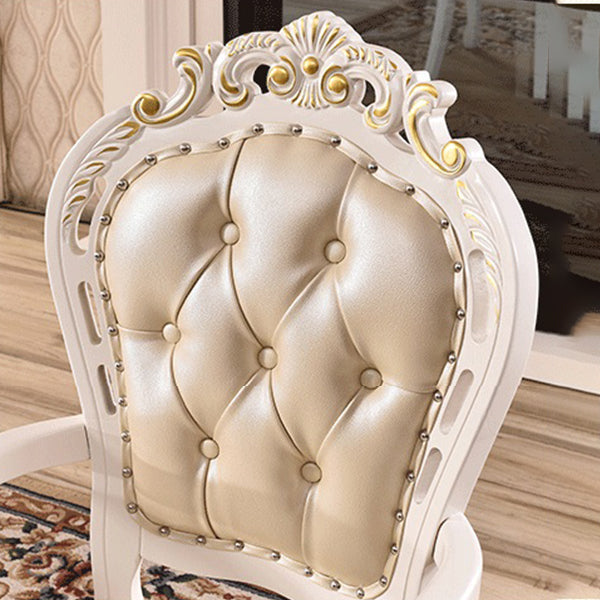 Silla lateral de balcón tapizada victoriana King Louis Back Silla de comedor con acabado mate (juego de 2)