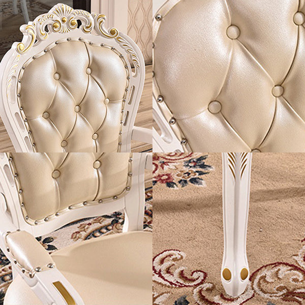 Silla lateral de balcón tapizada victoriana King Louis Back Silla de comedor con acabado mate (juego de 2)
