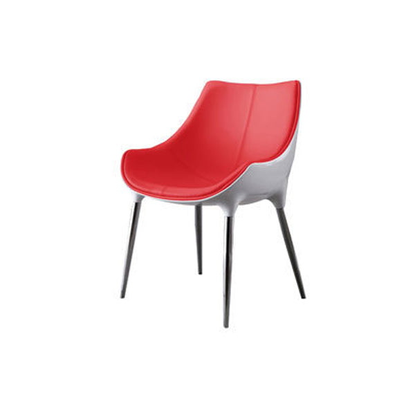 Silla de comedor estilo moderno Sillas auxiliares con brazo de cocina y patas de metal (juego de 2)