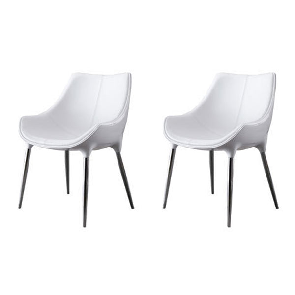 Silla de comedor estilo moderno Sillas auxiliares con brazo de cocina y patas de metal (juego de 2)