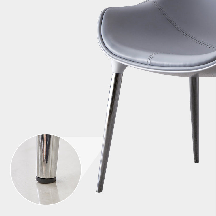 Silla de comedor estilo moderno Sillas auxiliares con brazo de cocina y patas de metal (juego de 2)