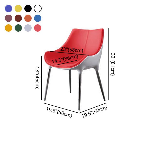 Silla de comedor estilo moderno Sillas auxiliares con brazo de cocina y patas de metal (juego de 2)