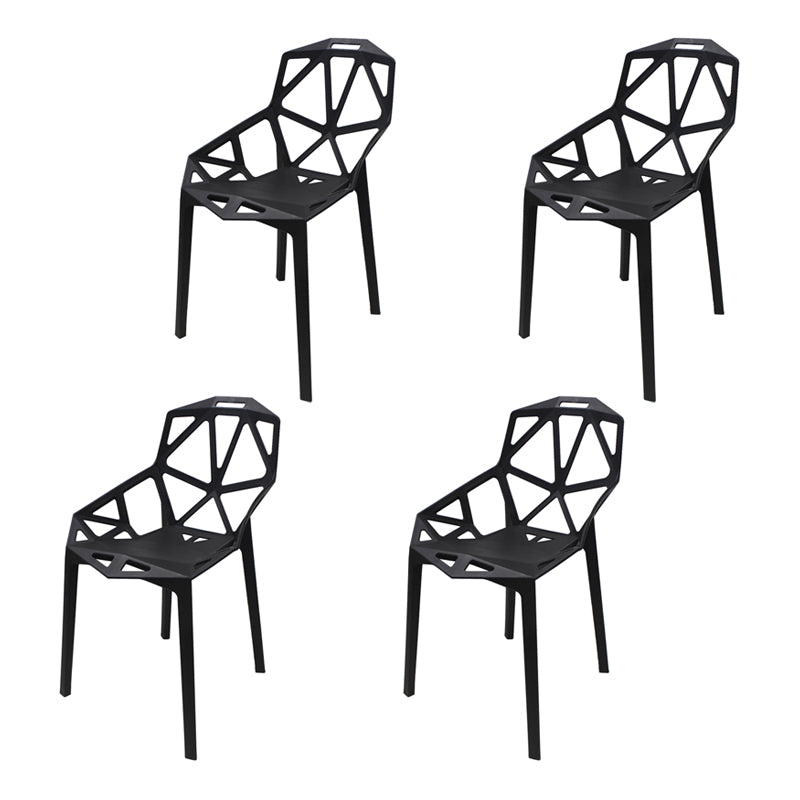 Silla de comedor de estilo moderno, silla auxiliar de plástico con brazo de comedor para cocina (juego de 4)