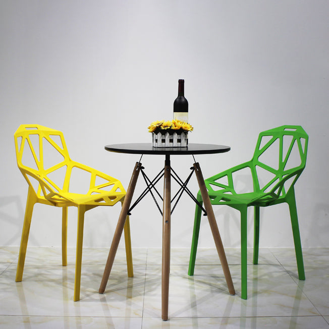 Silla de comedor de estilo moderno, silla auxiliar de plástico con brazo de comedor para cocina (juego de 4)