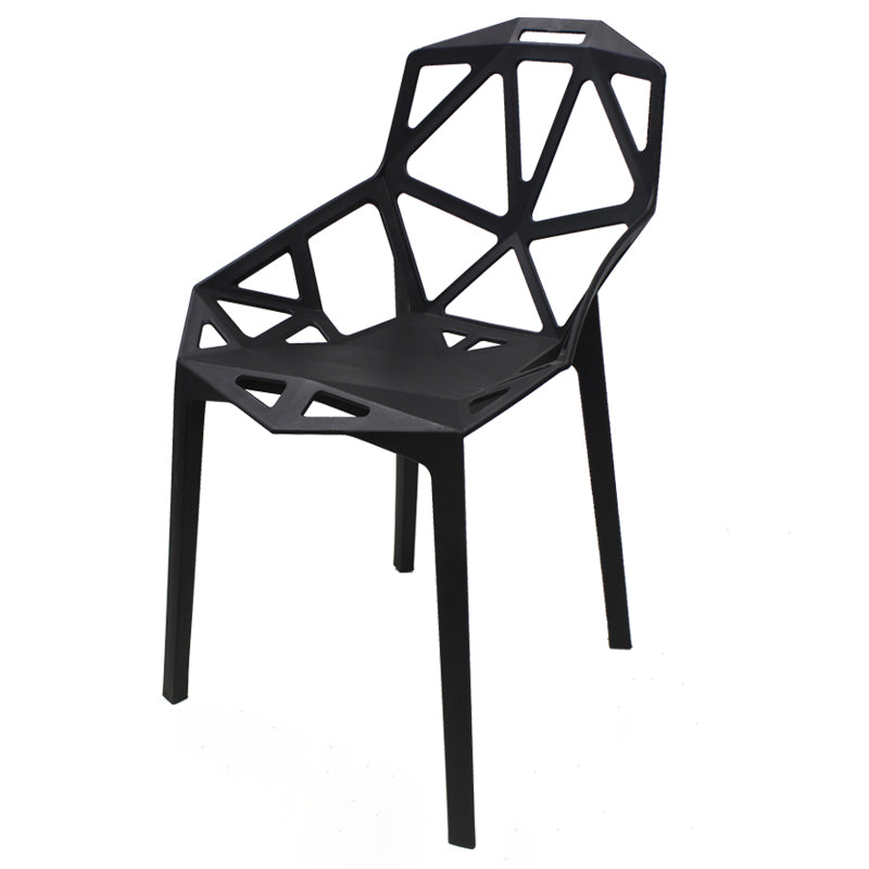 Silla de comedor de estilo moderno, silla auxiliar de plástico con brazo de comedor para cocina (juego de 4)