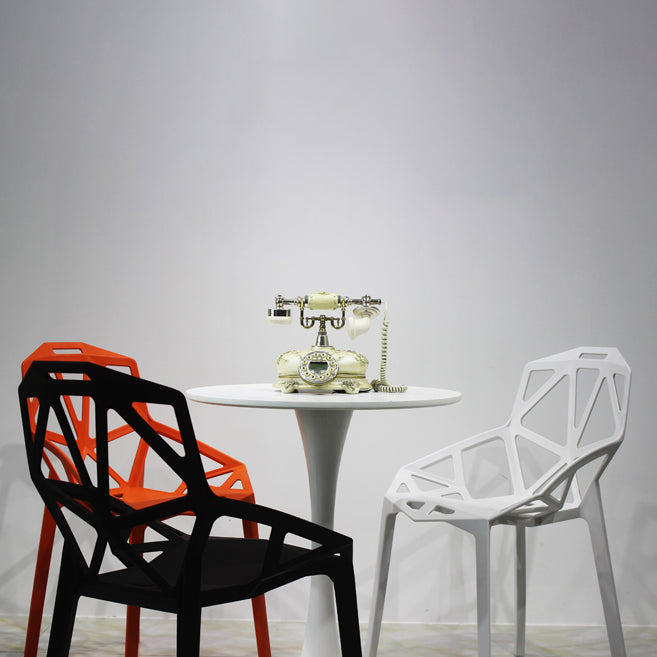 Silla de comedor de estilo moderno, silla auxiliar de plástico con brazo de comedor para cocina (juego de 4)