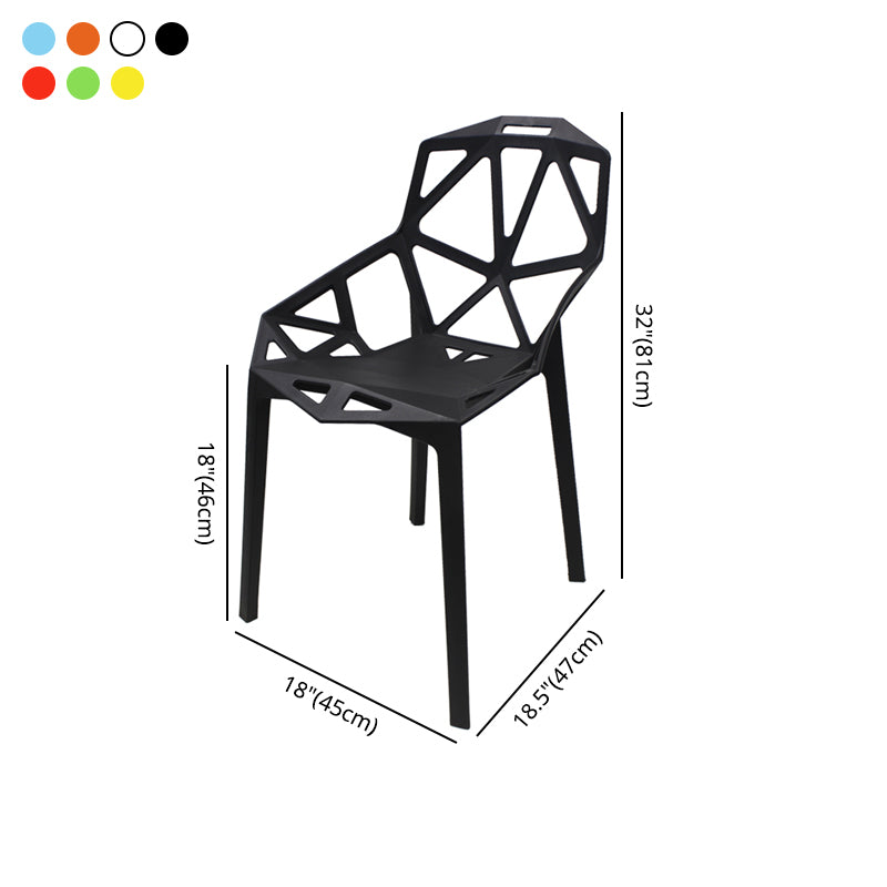 Silla de comedor de estilo moderno, silla auxiliar de plástico con brazo de comedor para cocina (juego de 4)