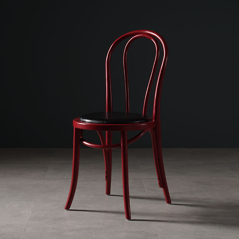 Silla sin brazos de comedor de madera tradicional, silla lateral de comedor individual con respaldo abierto para uso doméstico