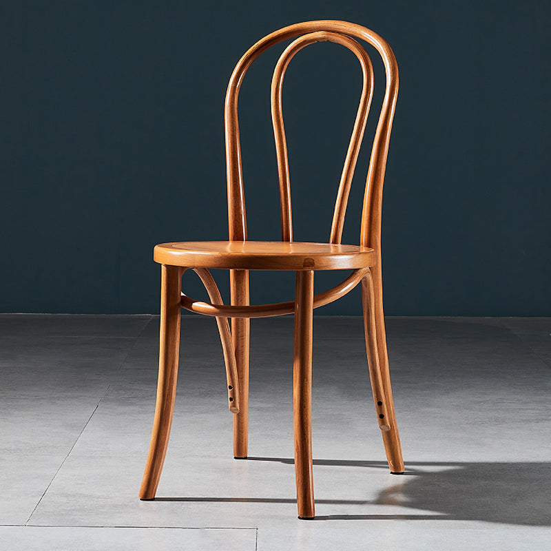 Silla sin brazos de comedor de madera tradicional, silla lateral de comedor individual con respaldo abierto para uso doméstico
