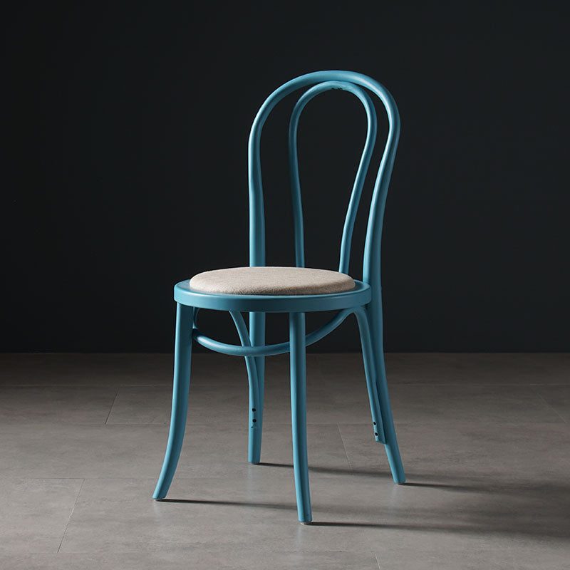 Silla sin brazos de comedor de madera tradicional, silla lateral de comedor individual con respaldo abierto para uso doméstico