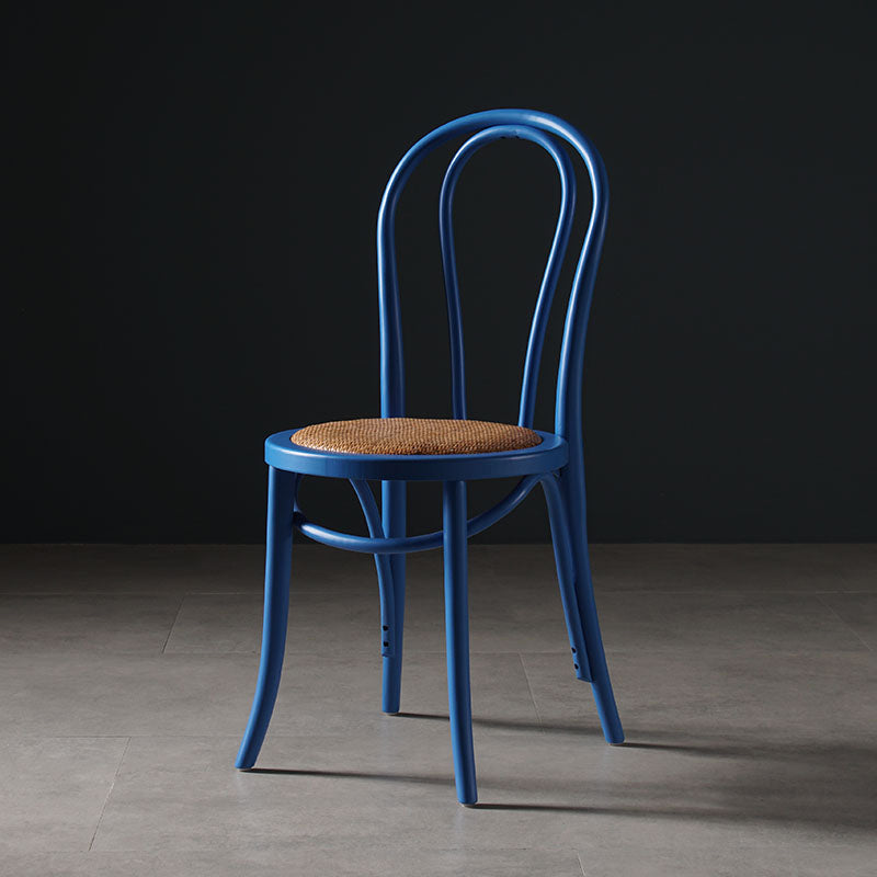 Silla sin brazos de comedor de madera tradicional, silla lateral de comedor individual con respaldo abierto para uso doméstico
