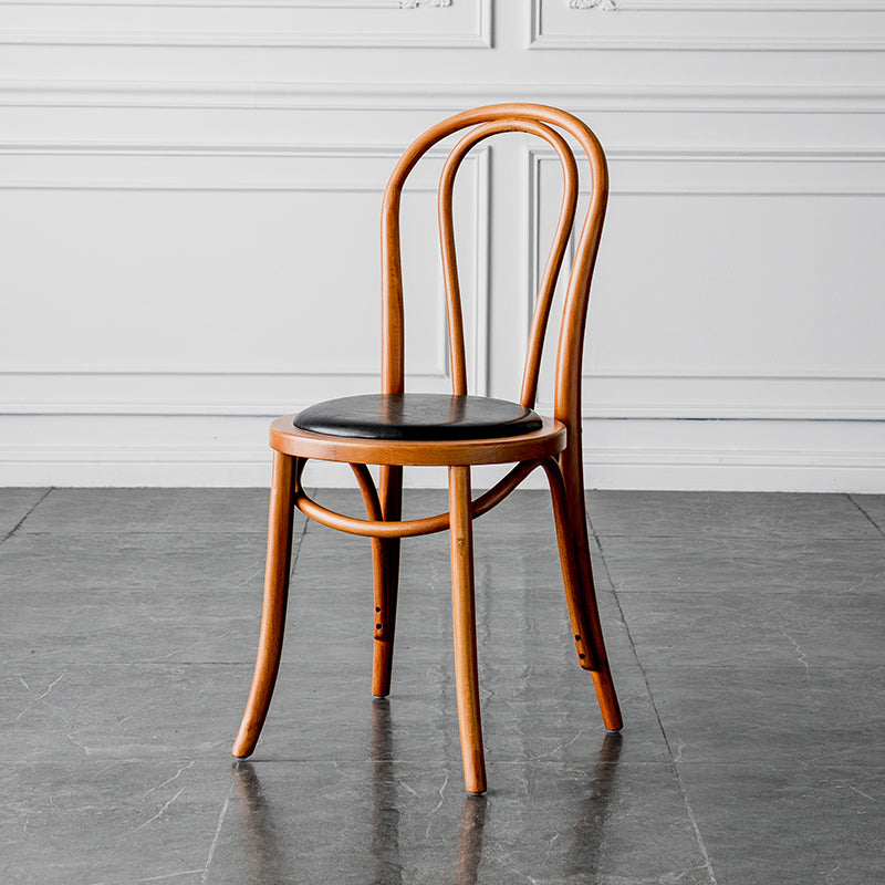 Silla sin brazos de comedor de madera tradicional, silla lateral de comedor individual con respaldo abierto para uso doméstico