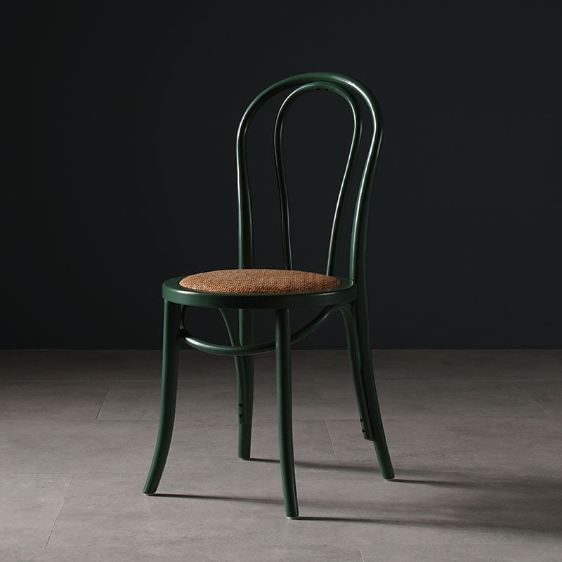 Silla sin brazos de comedor de madera tradicional, silla lateral de comedor individual con respaldo abierto para uso doméstico